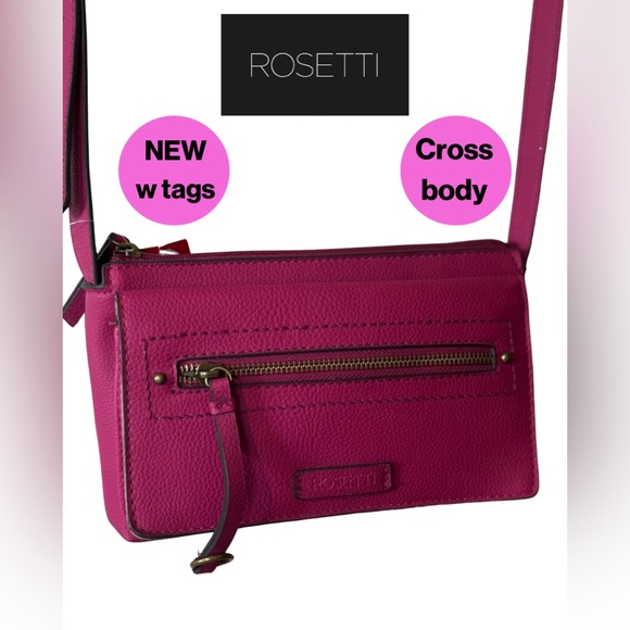 Rosetti Handbags - NWT 💕 ROSETTI Vibrant Dark Pink Leather Crossbody Bag with Adjustable Strap
